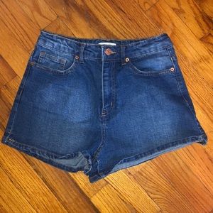 High rise jean shorts